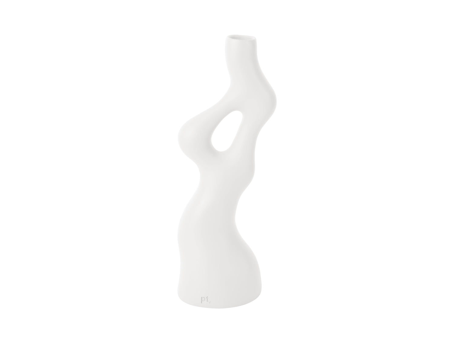 present time - Vase Organic Swirls polyresin white