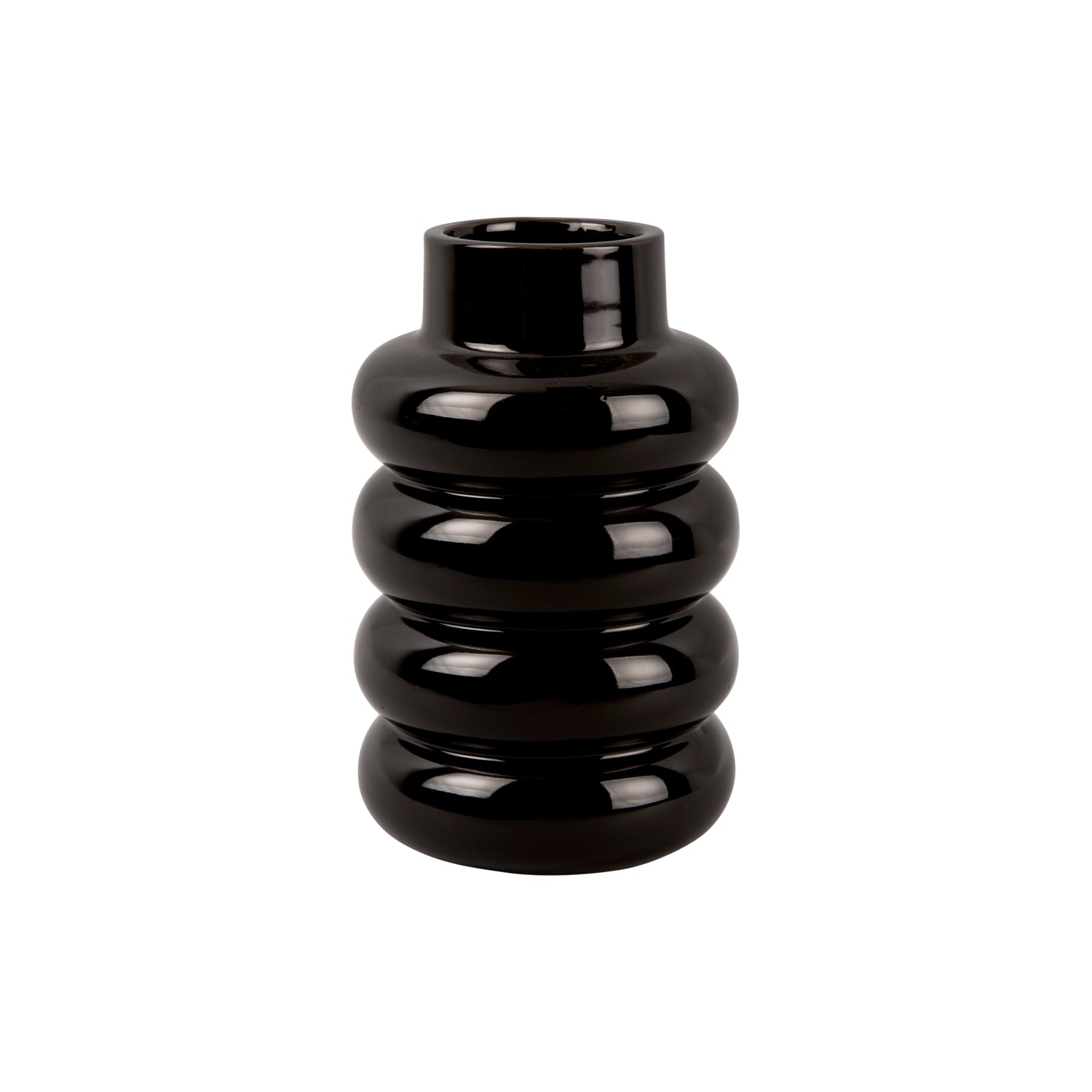 present time - Vase Bobbly Glazed ceramic large black
