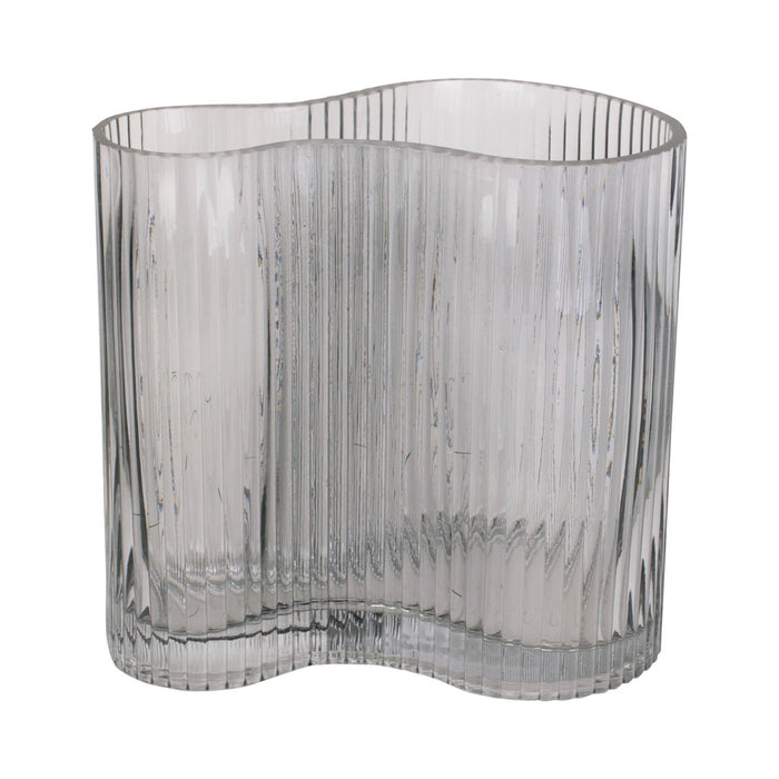 present time - Vase Allure Wave glass dark grey