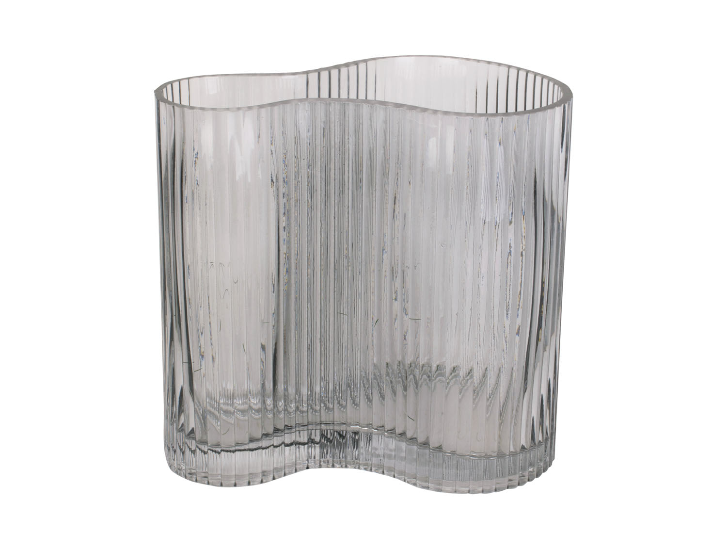 present time - Vase Allure Wave glass dark grey
