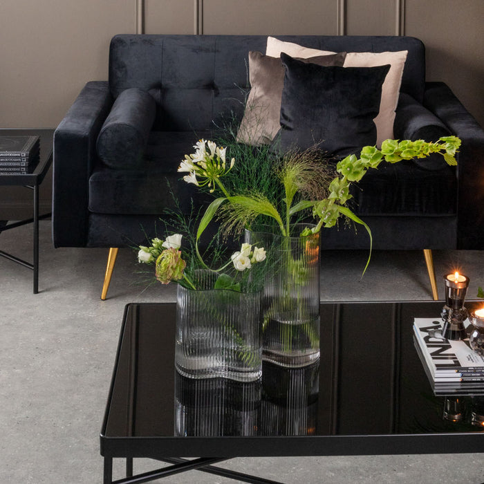 present time - Vase Allure Wave glass dark grey