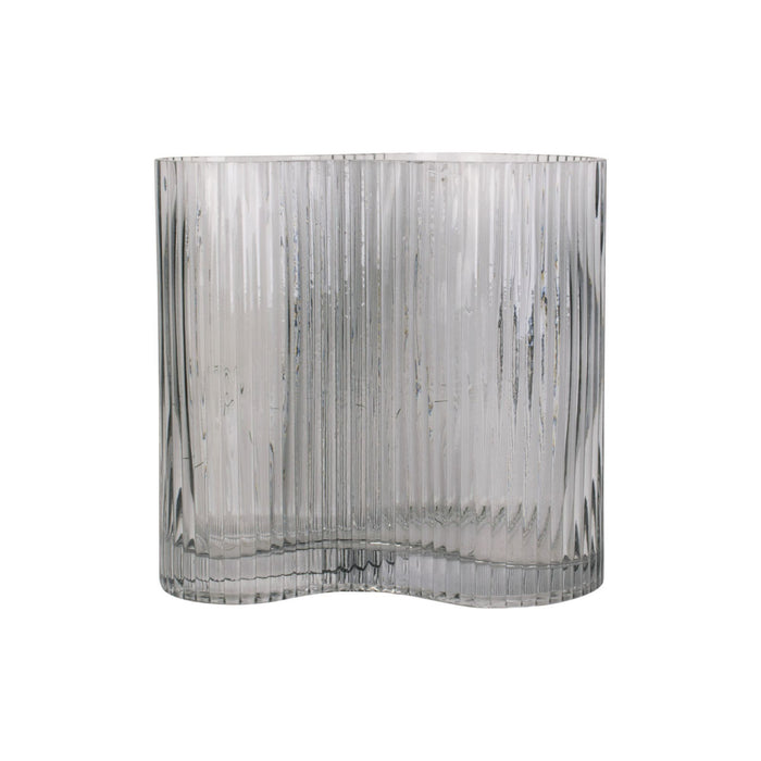 present time - Vase Allure Wave glass dark grey