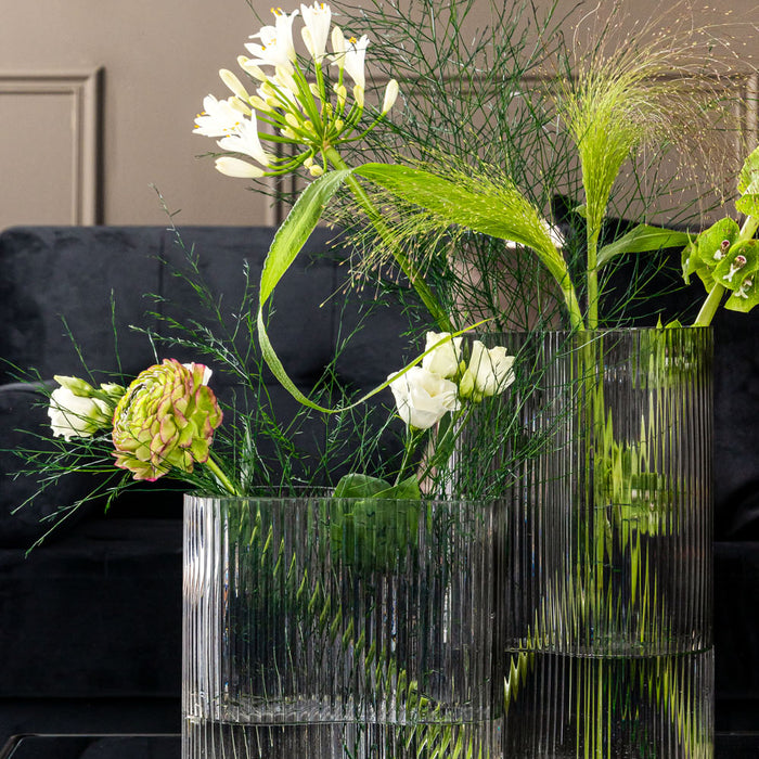 present time - Vase Allure Wave glass dark grey