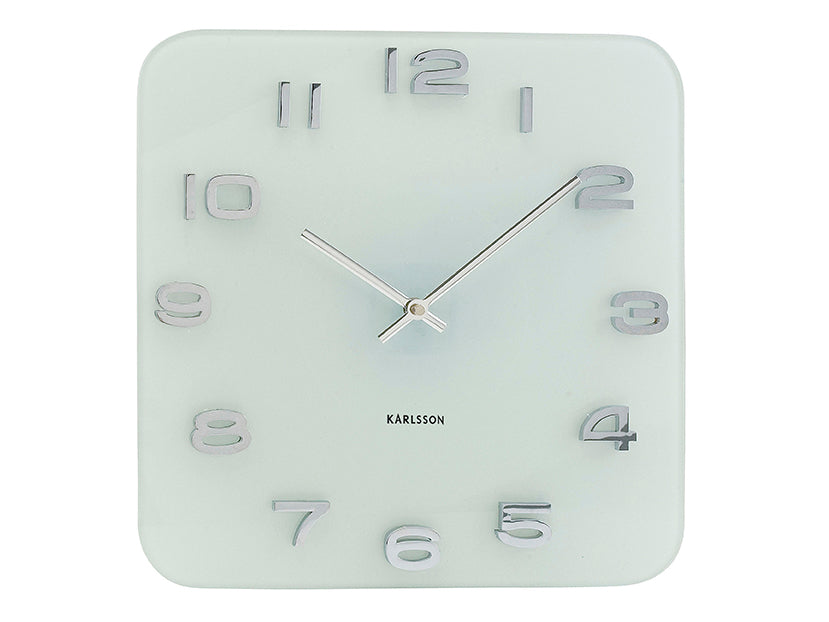 Karlsson - Wandklok Vintage - Wit glas - 35x35cm