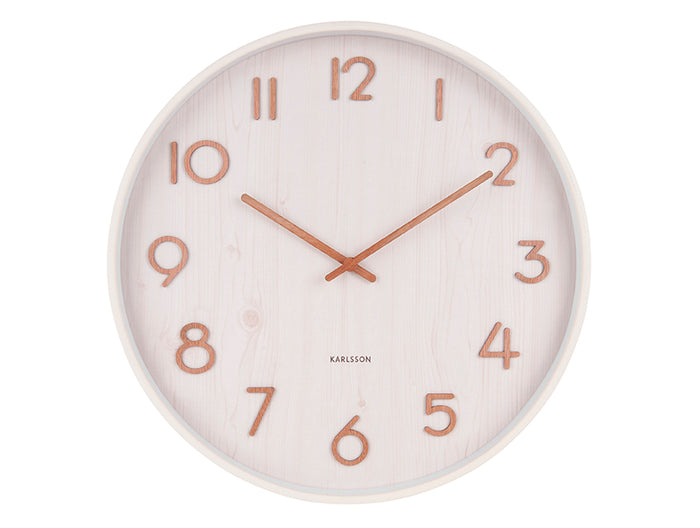 Karlsson - Wandklok Pure - Wit lindehout - Large - Ø60cm