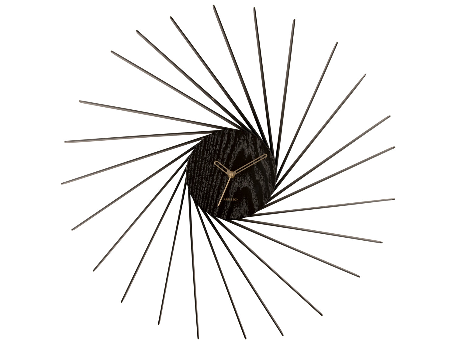 Karlsson - Wall clock Helix XL wood veneer black