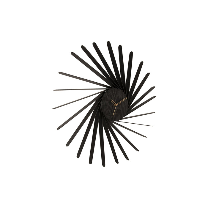 Karlsson - Wall clock Helix XL wood veneer black