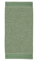 Pip Studio Jasmin Jacquard - Douchelaken - 70x140 - Groen