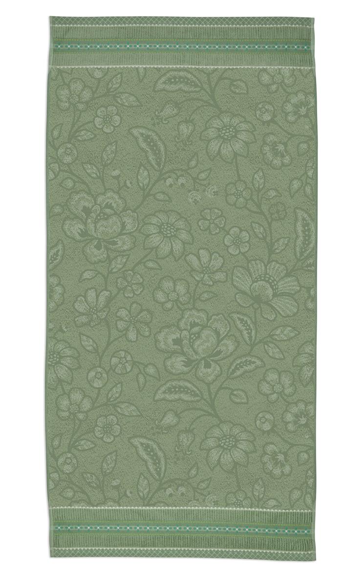 Pip Studio Jasmin Jacquard - Douchelaken - 70x140 - Groen