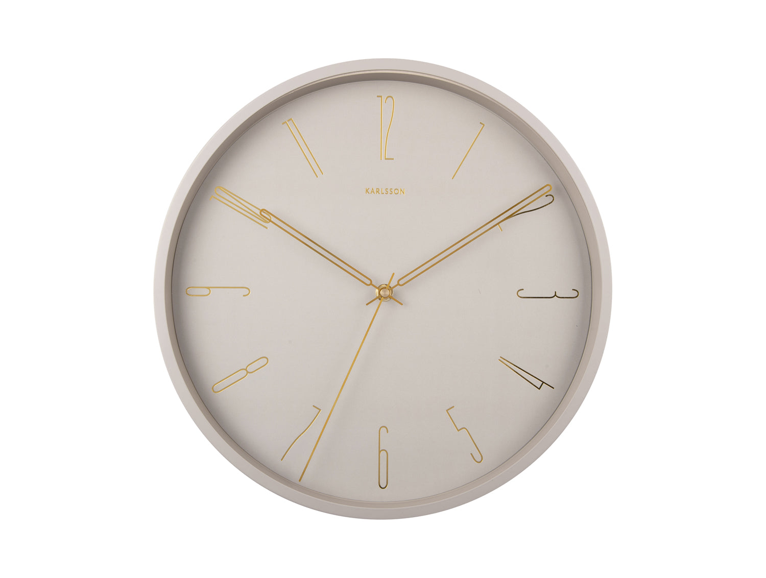 Karlsson - Wall clock Belle Numbers metal warm grey