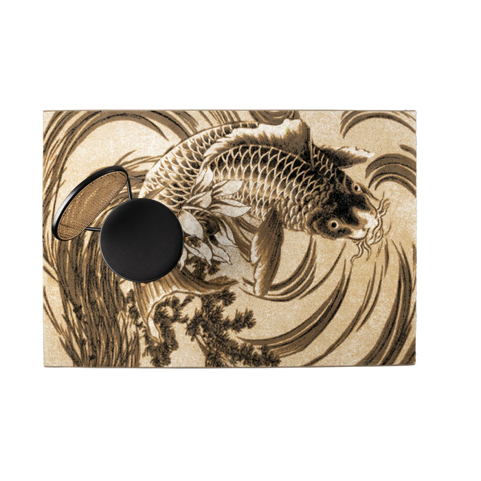 Bold Monkey The Legend Of Koi vloerkleed 160x230 beige|zwart grijs
