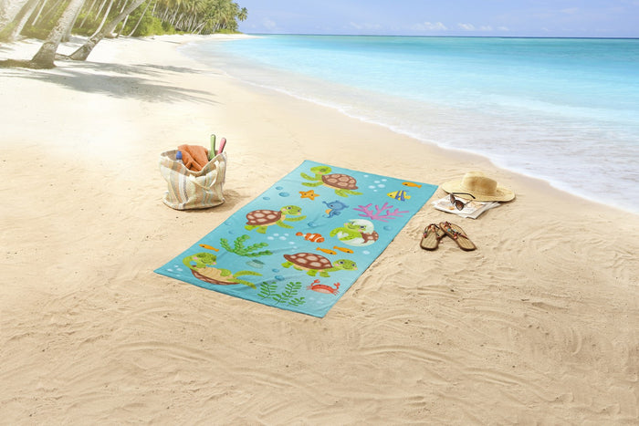 Good Morning Strandlaken TURTLES 75x150 cm meerkleurig