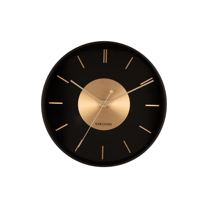 Karlsson - Wandklok Gold Disc - Zwart - Ø35cm