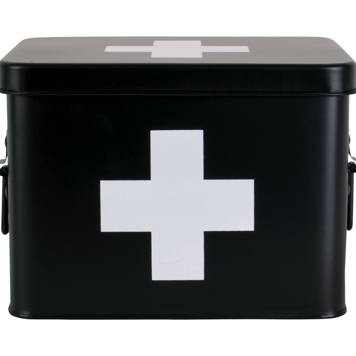 present time - Medicine storage box medium metal matt black