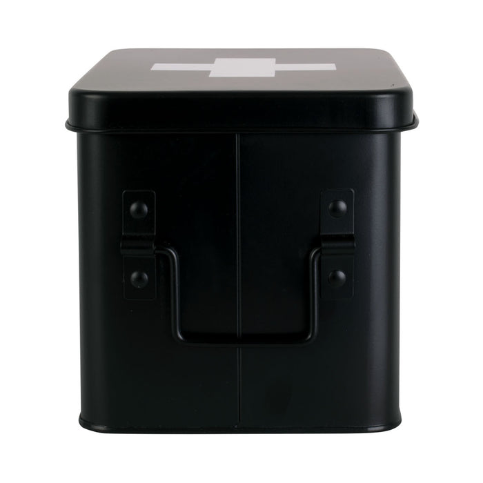 present time - Medicine storage box medium metal matt black