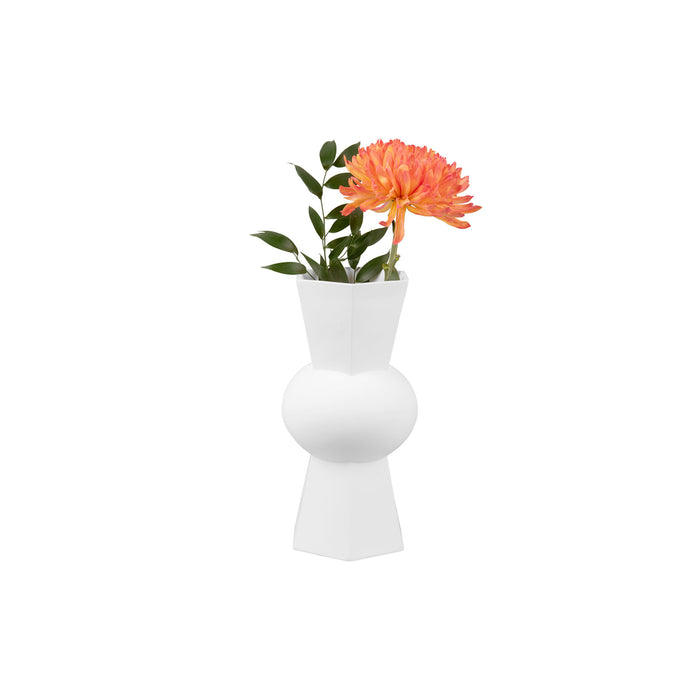 present time - Vase Geo Count polyresin white