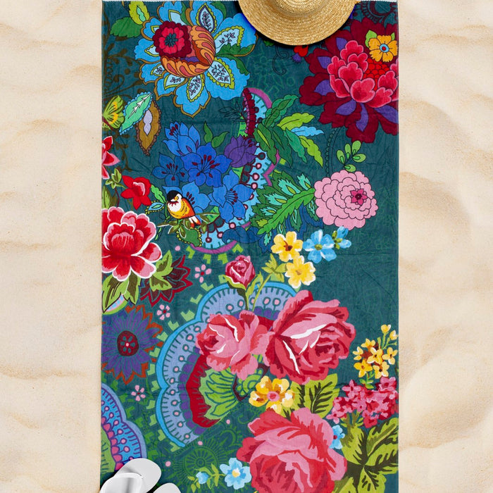 Happiness Strandlaken Velours Katoen Mandy 100x180cm - green