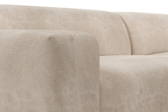 NADUVI Collection Nina Big Hoekbank Links - Velvet - Beige