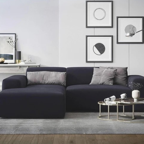 NADUVI Collection Nina Hoekbank Links - Velvet - Marineblauw