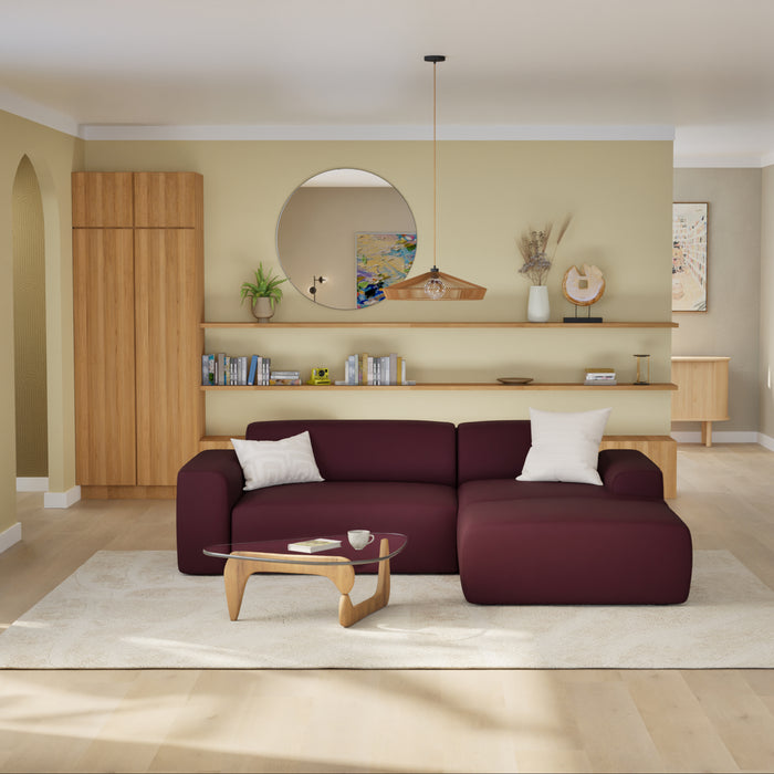 NADUVI Collection Nina Hoekbank Rechts - Velvet - Bordeauxrood