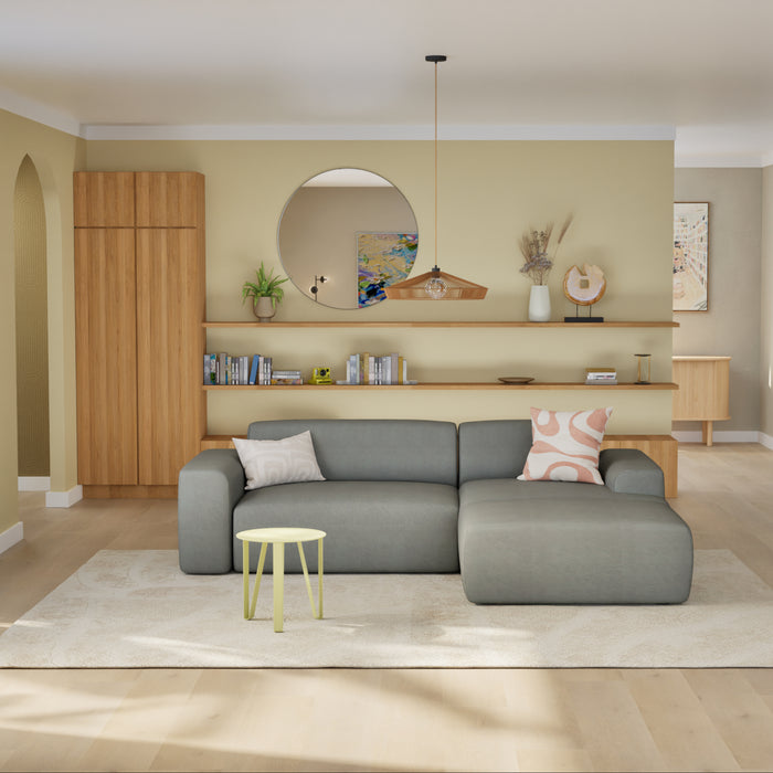 NADUVI Collection Nina Hoekbank Rechts - Velvet - Lichtgrijs