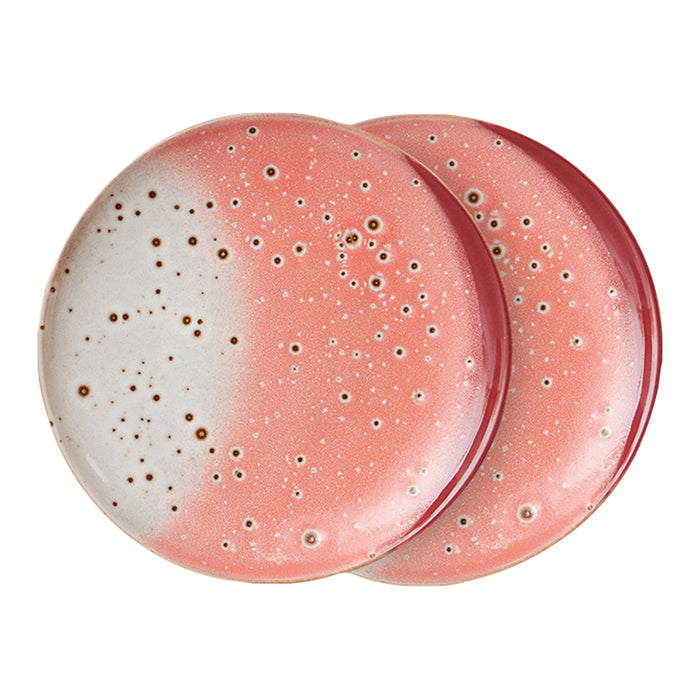 HKliving 70's Dessertbord Ø 17,5 cm - Set van 2 - Lychee