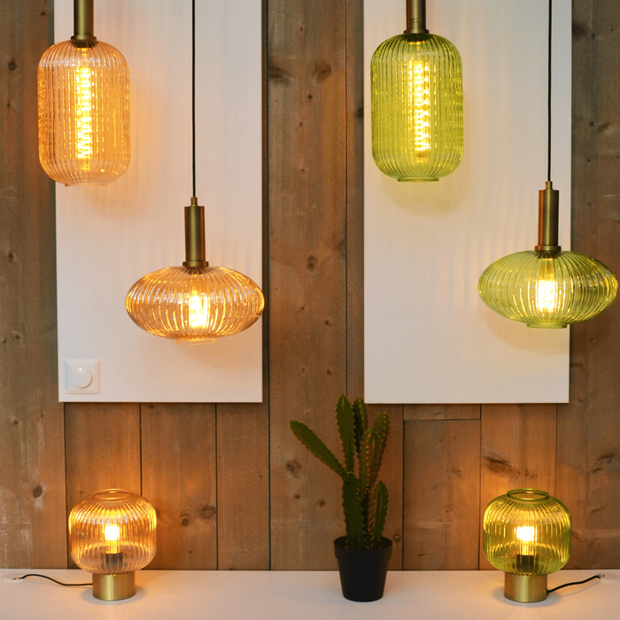 Lucide Maloto Hanglamp Cilinder - Amber