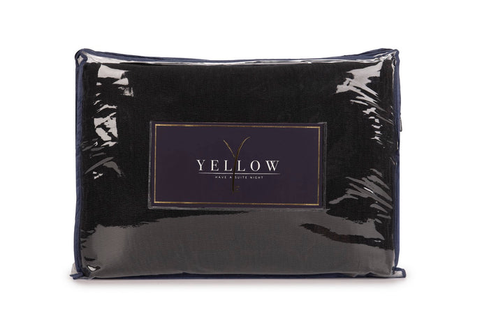 Yellow Katoen Bedsprei Plaid Ica - phantom black 140x200cm