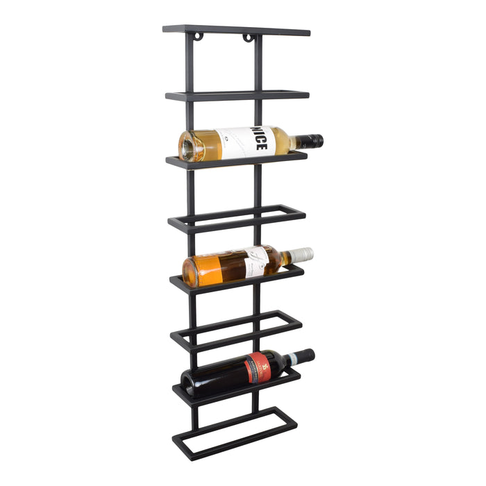 LOFT42 Pinot Wandwijnrek - 8 flessen - Metaal - Zwart - 87x27x11