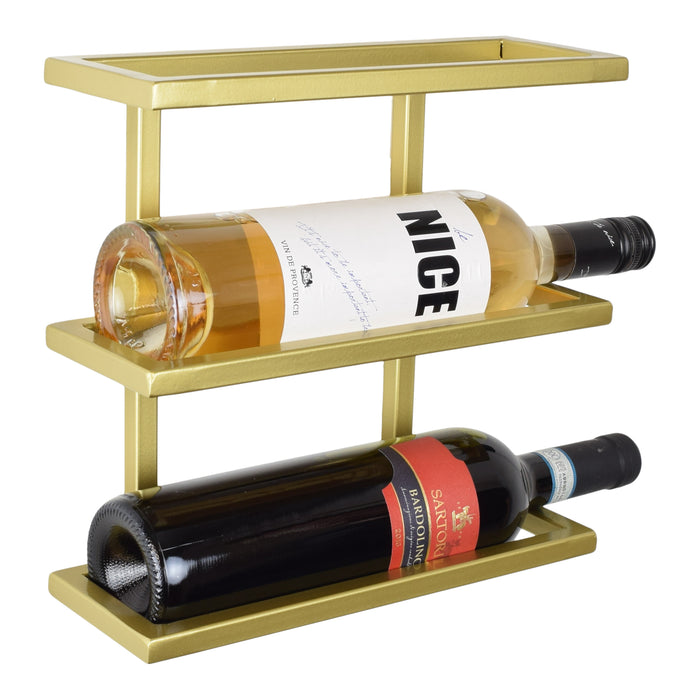 LOFT42 Pinot Wandwijnrek - 3 flessen - Metaal - Goud - 26x27x11