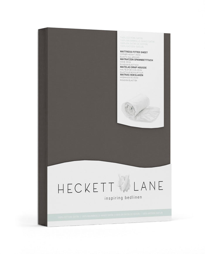 Heckett & Lane Hoeslaken Elementi Katoen Satijn 40cm Hoek - anthracite