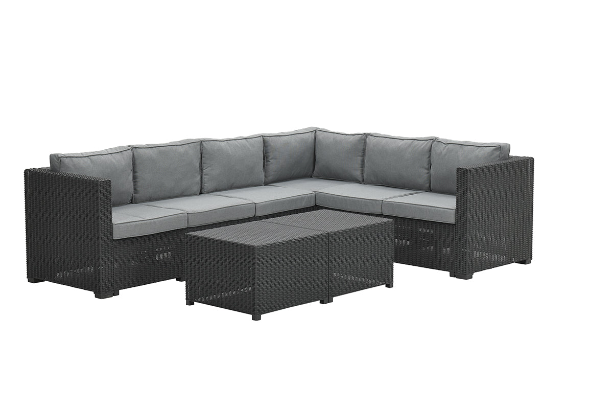 Garden Impressions Verona loungeset - kunststof - zwart