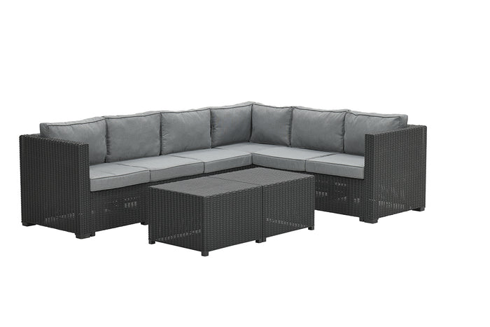 Garden Impressions Verona loungeset - kunststof - zwart