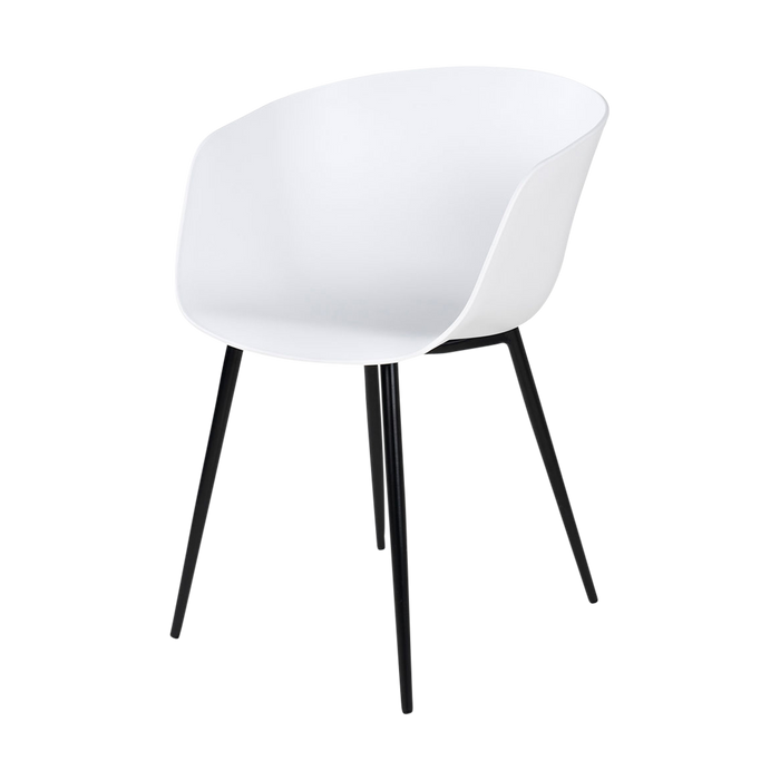 Artichok Liloe kunststof tuinstoel wit met armleuningen