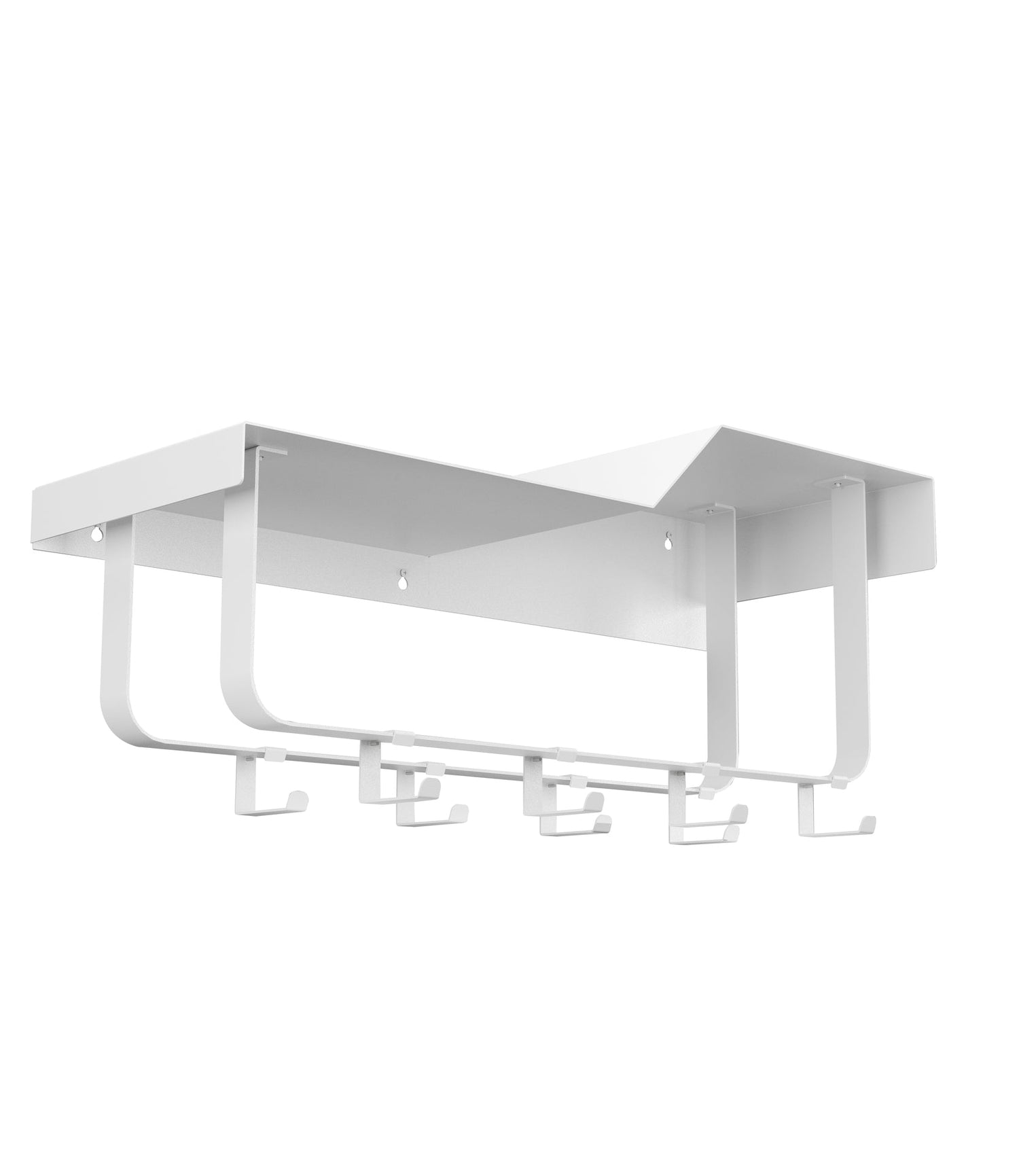 Gorillz Layer - Wandkapstok Met Hoedenplank - 8 Haken - Wit