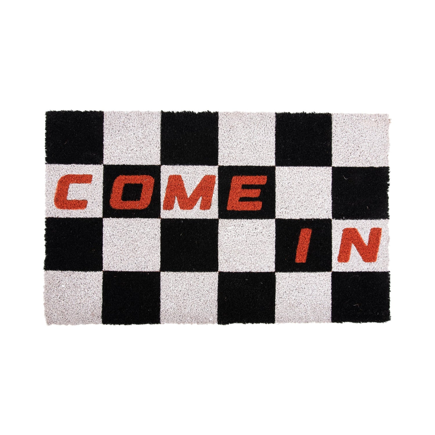 Present Time Deurmat Doormat Come In - Zwart - 80x50x1.5cm