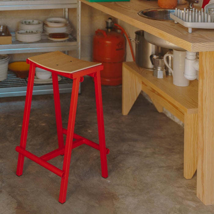HAY Taburete 8 Barkruk Low H 65 cm - Signal Red