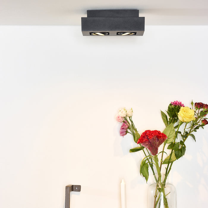 Lucide XIRAX Plafondspot - Zwart - 2 x GU10