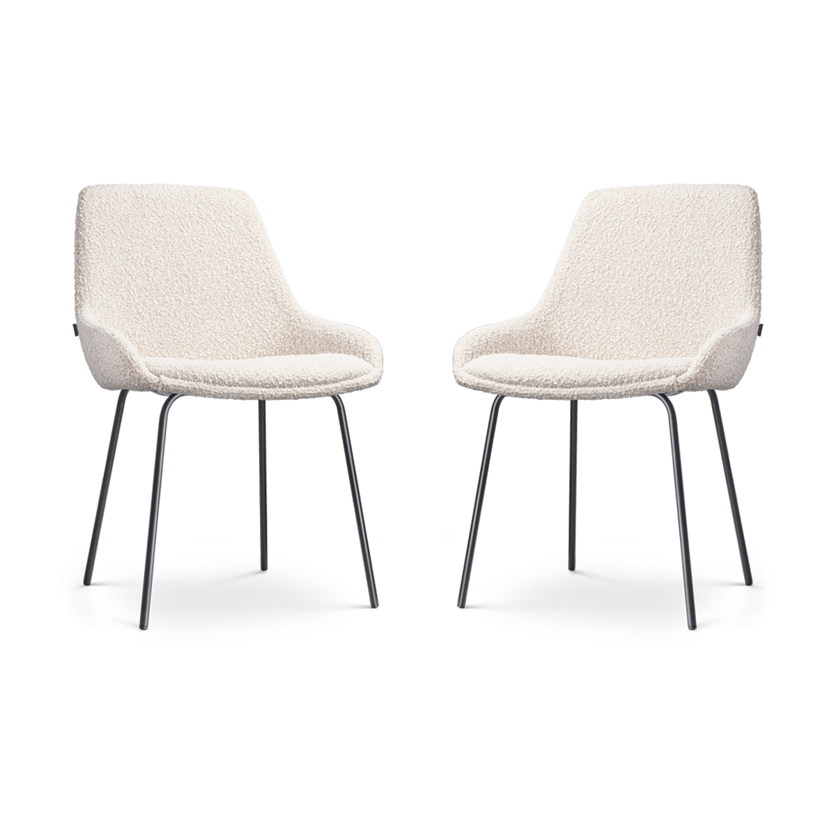 Nolon Nora-Isa Eetkamerstoelen Set van 2 - Bouclé Beige - Zwart