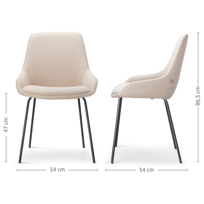 Nolon Nora-Isa Eetkamerstoelen Set van 2 - Beige - Zwart