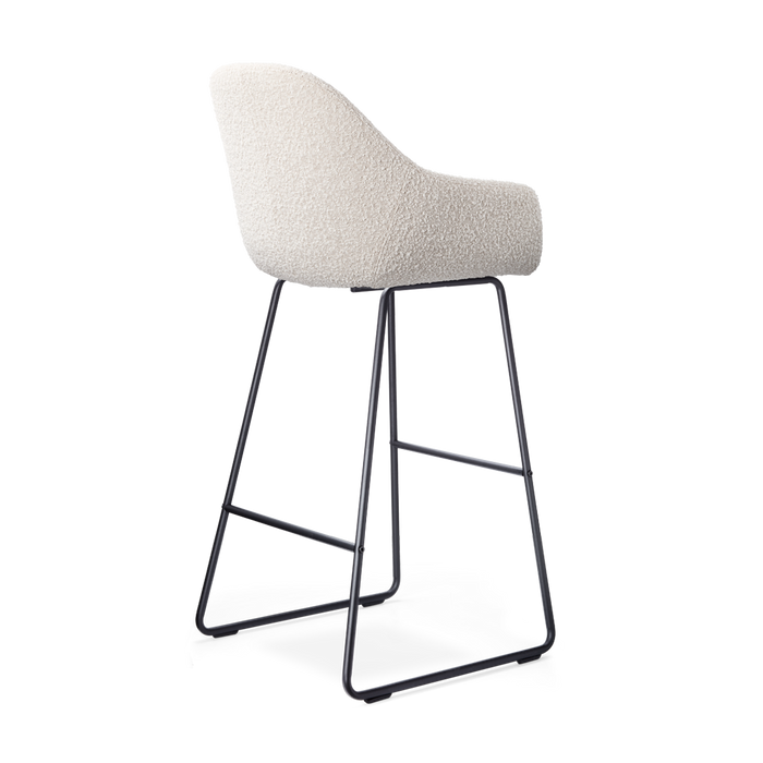 Nolon Nino-Mae Barkrukken Set van 2 - Bouclé Beige - Zwart - 75 cm