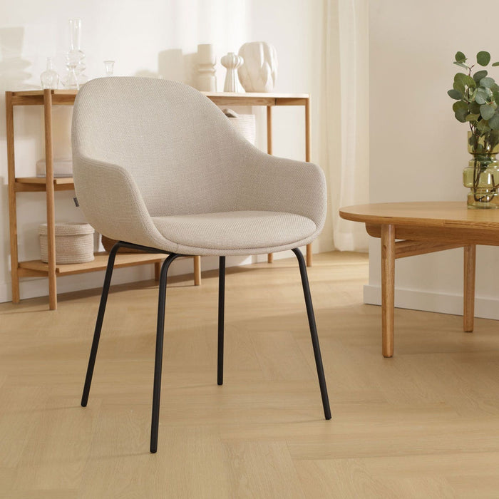 Nolon Nora-Mae Eetkamerstoelen Set van 2 - Beige - Zwarte Poten