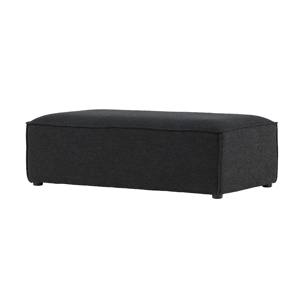 Nest living Arno Rechthoekige Bouclé Poef Zwart