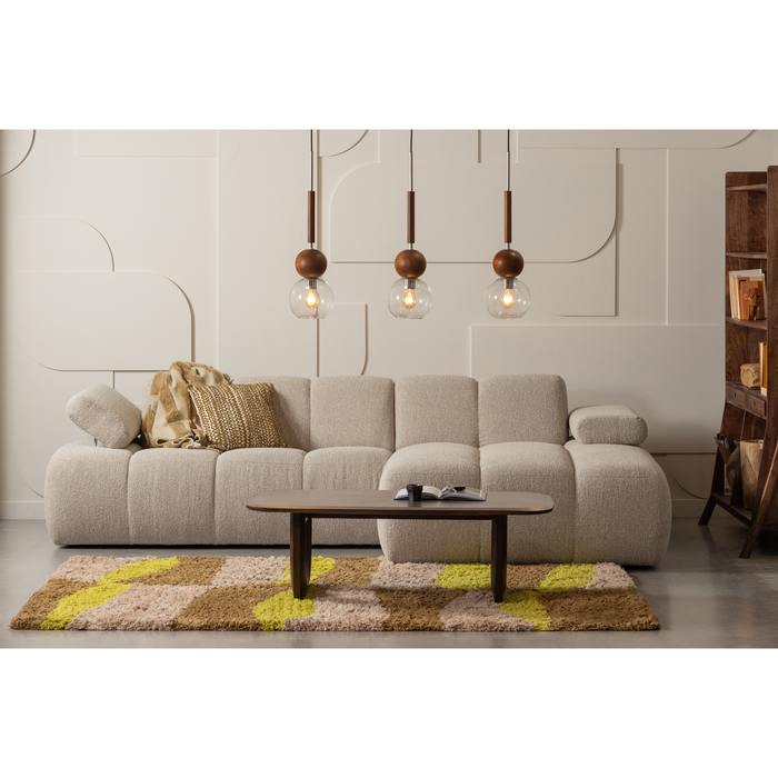 WOOOD Mojo Chaise Longue Bank Rechts - Bouclé - Beige Melange
