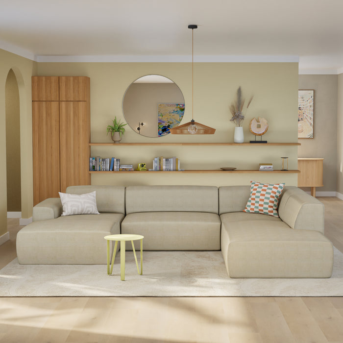 NADUVI Collection Nina U-bank Rechts - Linnen - Beige