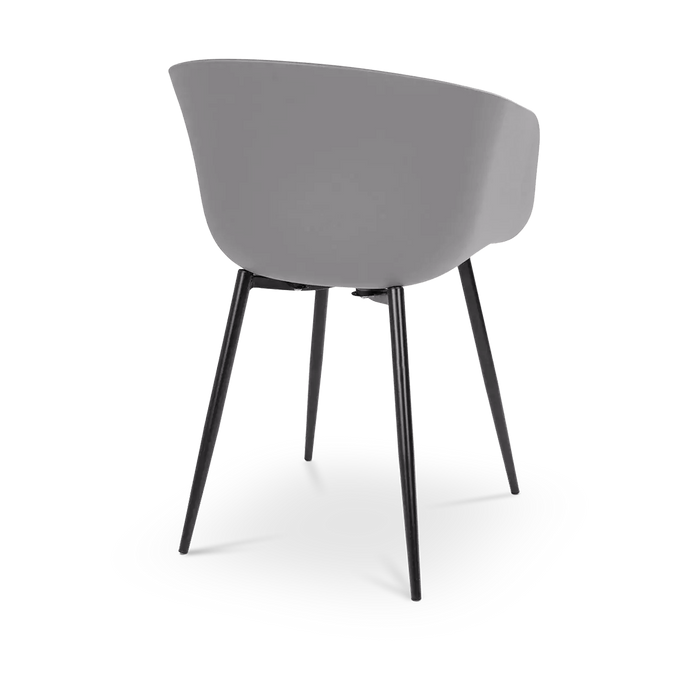 Artichok Liloe kunststof tuinstoel grijs met armleuningen