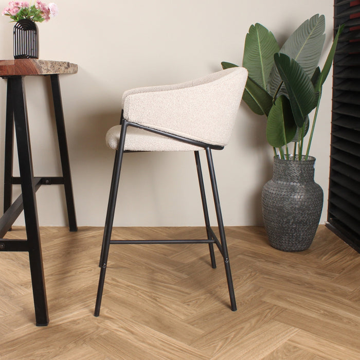 DS4U Elza barkruk boucle beige 65 cm