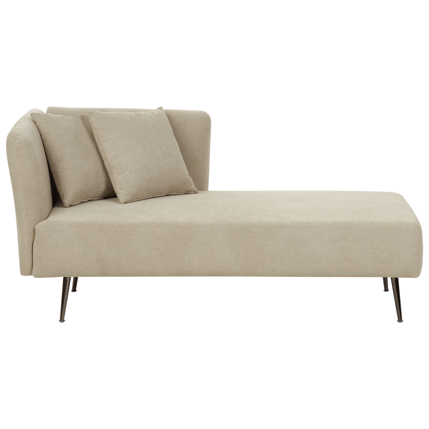Beliani - RIOM - Chaise longue - Beige - Linkszijdig - Polyester