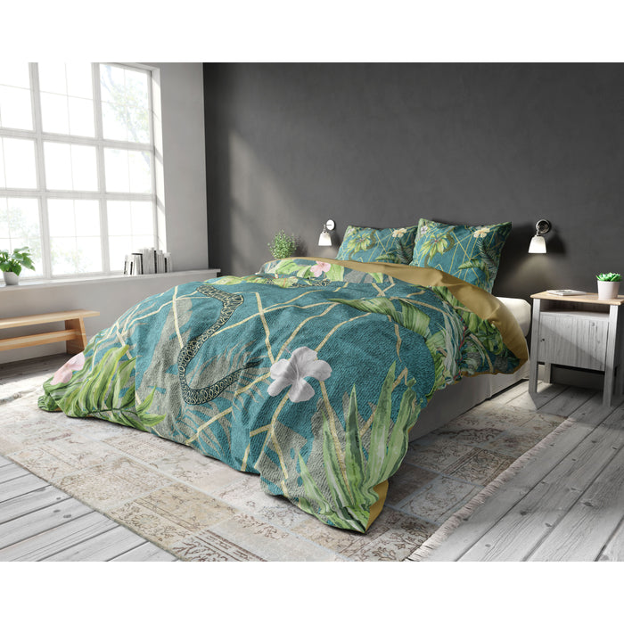 Sleeptime Dekbedovertrek Palm Wood green