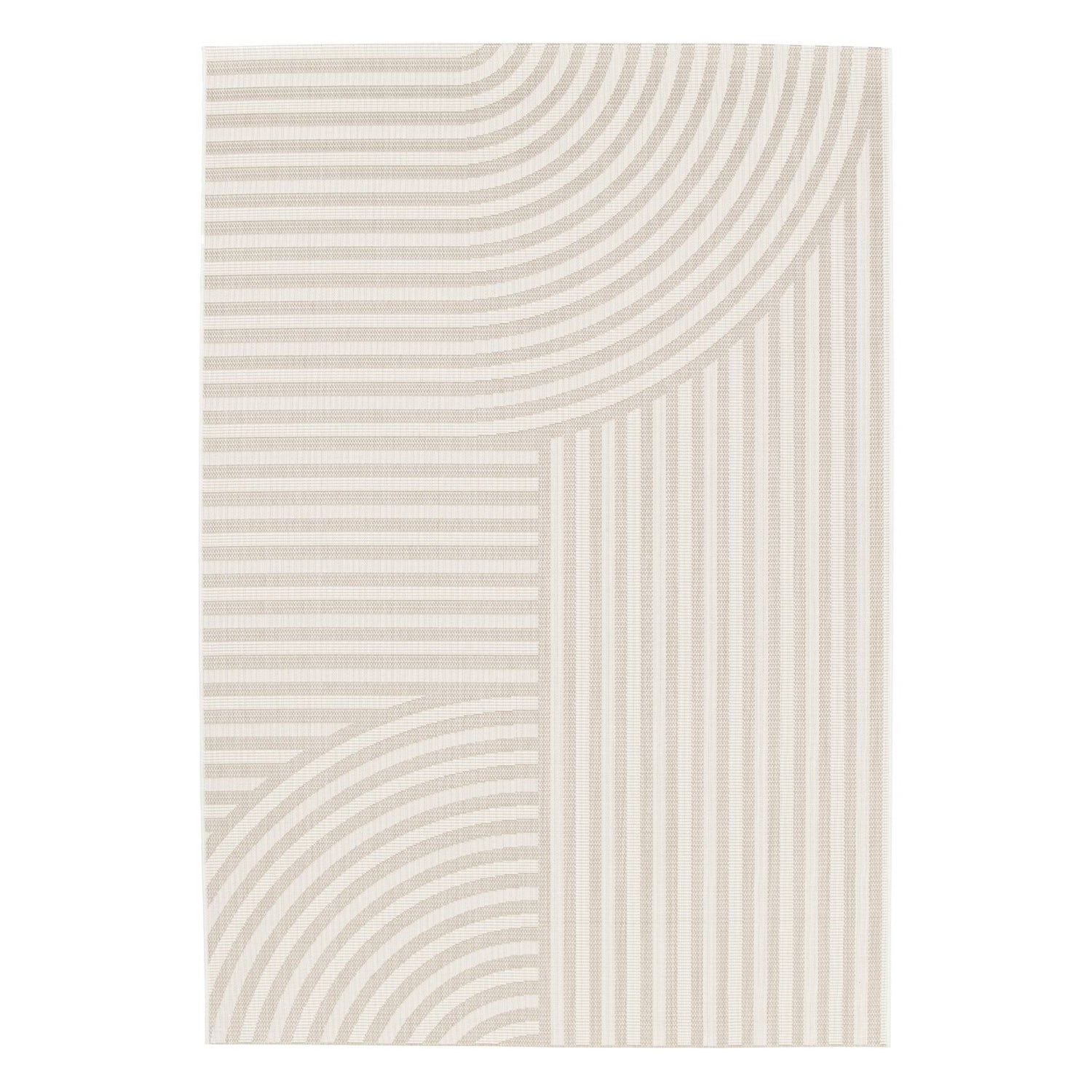 sweeek - Tapijt voor binnen en buiten, beige boogpatroon, 100%